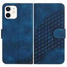 For iPhone 11 YX0060 Elephant Head Embossed Phone Leather Case with Lanyard(Royal Blue) - 1