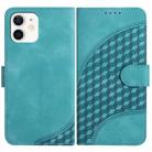 For iPhone 11 YX0060 Elephant Head Embossed Phone Leather Case with Lanyard(Light Blue) - 1