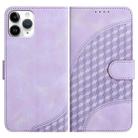 For iPhone 11 Pro YX0060 Elephant Head Embossed Phone Leather Case with Lanyard(Light Purple) - 1