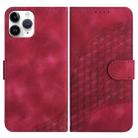 For iPhone 11 Pro YX0060 Elephant Head Embossed Phone Leather Case with Lanyard(Rose Red) - 1