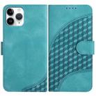 For iPhone 11 Pro YX0060 Elephant Head Embossed Phone Leather Case with Lanyard(Light Blue) - 1