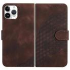 For iPhone 11 Pro YX0060 Elephant Head Embossed Phone Leather Case with Lanyard(Coffee) - 1