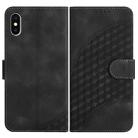 For iPhone XS / X YX0060 Elephant Head Embossed Phone Leather Case with Lanyard(Black) - 1