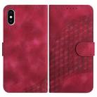 For iPhone XS / X YX0060 Elephant Head Embossed Phone Leather Case with Lanyard(Rose Red) - 1