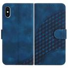 For iPhone XS / X YX0060 Elephant Head Embossed Phone Leather Case with Lanyard(Royal Blue) - 1