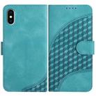 For iPhone XS / X YX0060 Elephant Head Embossed Phone Leather Case with Lanyard(Light Blue) - 1
