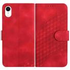 For iPhone XR YX0060 Elephant Head Embossed Phone Leather Case with Lanyard(Red) - 1