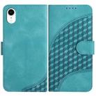 For iPhone XR YX0060 Elephant Head Embossed Phone Leather Case with Lanyard(Light Blue) - 1