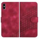 For iPhone XS Max YX0060 Elephant Head Embossed Phone Leather Case with Lanyard(Rose Red) - 1