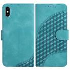 For iPhone XS Max YX0060 Elephant Head Embossed Phone Leather Case with Lanyard(Light Blue) - 1