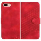 For iPhone 8 Plus / 7 Plus YX0060 Elephant Head Embossed Phone Leather Case with Lanyard(Red) - 1