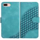 For iPhone 8 Plus / 7 Plus YX0060 Elephant Head Embossed Phone Leather Case with Lanyard(Light Blue) - 1