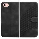 For iPhone SE 2022/SE 2020/6/7/8 YX0060 Elephant Head Embossed Phone Leather Case with Lanyard(Black) - 1