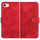 For iPhone SE 2022/SE 2020/6/7/8 YX0060 Elephant Head Embossed Phone Leather Case with Lanyard(Red) - 1