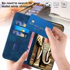 For iPhone 16e YX0060 Elephant Head Embossed Phone Leather Case with Lanyard(Royal Blue) - 3