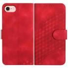 For iPhone SE 2024 YX0060 Elephant Head Embossed Phone Leather Case with Lanyard(Red) - 1