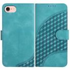 For iPhone SE 2024 YX0060 Elephant Head Embossed Phone Leather Case with Lanyard(Light Blue) - 1