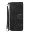 For iPhone 16 Pro Max YX0060 Elephant Head Embossed Phone Leather Case with Lanyard(Black) - 2