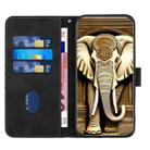 For iPhone 16 Pro Max YX0060 Elephant Head Embossed Phone Leather Case with Lanyard(Black) - 3