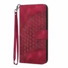 For iPhone 16 Pro Max YX0060 Elephant Head Embossed Phone Leather Case with Lanyard(Rose Red) - 2