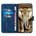 For iPhone 16 Pro Max YX0060 Elephant Head Embossed Phone Leather Case with Lanyard(Royal Blue) - 3