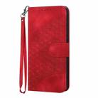 For iPhone 16 Pro Max YX0060 Elephant Head Embossed Phone Leather Case with Lanyard(Red) - 2