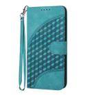 For iPhone 16 Pro Max YX0060 Elephant Head Embossed Phone Leather Case with Lanyard(Light Blue) - 2