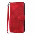 For iPhone 16 YX0060 Elephant Head Embossed Phone Leather Case with Lanyard(Red) - 2
