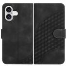 For iPhone 17 YX0060 Elephant Head Embossed Phone Leather Case with Lanyard(Black) - 1