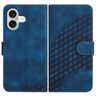 For iPhone 17 YX0060 Elephant Head Embossed Phone Leather Case with Lanyard(Royal Blue) - 1
