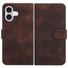 For iPhone 17 YX0060 Elephant Head Embossed Phone Leather Case with Lanyard(Coffee) - 1