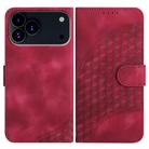 For iPhone 17 Pro Max YX0060 Elephant Head Embossed Phone Leather Case with Lanyard(Rose Red) - 1