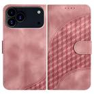 For iPhone 17 Pro YX0060 Elephant Head Embossed Phone Leather Case with Lanyard(Pink) - 1