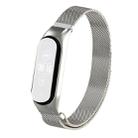 For Xiaomi Mi Band 5 Milano Solid Color Magnetic Stainless Steel Watch Band(Silver) - 1