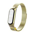 For Xiaomi Mi Band 5 Milano Solid Color Magnetic Stainless Steel Watch Band(Imitation Gold) - 1