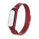 For Xiaomi Mi Band 5 Milano Solid Color Magnetic Stainless Steel Watch Band(Red) - 1