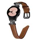 For Samsung Galaxy Watch6 / 6 Classic M Letter D-shaped Twill Leather Watch Band(Black Brown) - 1