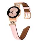 For Samsung Galaxy Watch6 / 6 Classic M Letter D-shaped Twill Leather Watch Band(Rose Gold Pink) - 1