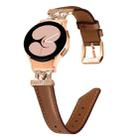 For Samsung Galaxy Watch6 / 6 Classic M Letter D-shaped Twill Leather Watch Band(Rose Gold Brown) - 1