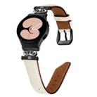 For Samsung Galaxy Watch6 / 6 Classic Crown D-shaped Twill Leather Watch Band(Black Apricot) - 1