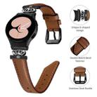 For Samsung Galaxy Watch6 / 6 Classic Crown D-shaped Twill Leather Watch Band(Black Brown) - 3