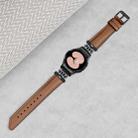 For Samsung Galaxy Watch6 / 6 Classic Crown D-shaped Twill Leather Watch Band(Black Brown) - 4