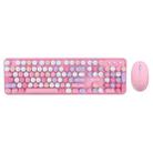 AULA AC306 104 Keys Retro Wireless Keyboard + Mouse Combo Set(Pink Colorful) - 1