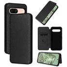 For Google Pixel 8a Carbon Fiber Texture Flip Leather Phone Case(Black) - 1