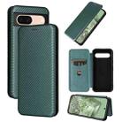 For Google Pixel 8a Carbon Fiber Texture Flip Leather Phone Case(Green) - 1