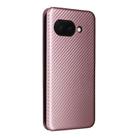 For Google Pixel 9a Carbon Fiber Texture Flip Leather Phone Case(Pink) - 3