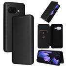 For Google Pixel 9a Carbon Fiber Texture Flip Leather Phone Case(Black) - 1