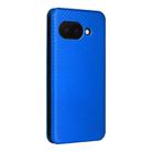 For Google Pixel 9a Carbon Fiber Texture Flip Leather Phone Case(Blue) - 3