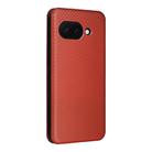 For Google Pixel 9a Carbon Fiber Texture Flip Leather Phone Case(Brown) - 3