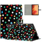 For Samsung Galaxy Tab A7 Lite T220 Dot Pattern Leather Tablet Case(Black Colorful) - 1